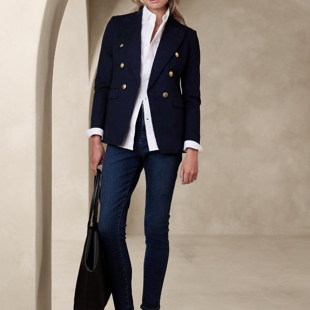 Banana Republic Navy Captain Blazer